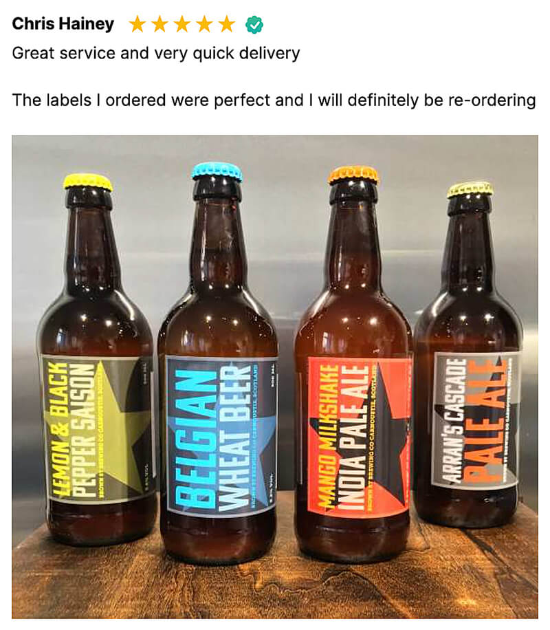 beer bottle label customer review