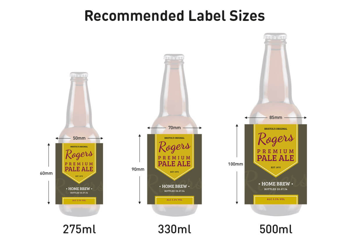 guide to beer label sizes