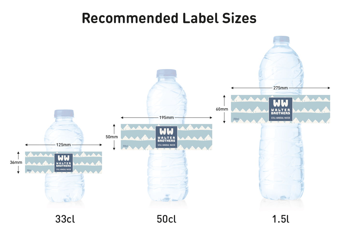 water bottle sticker size